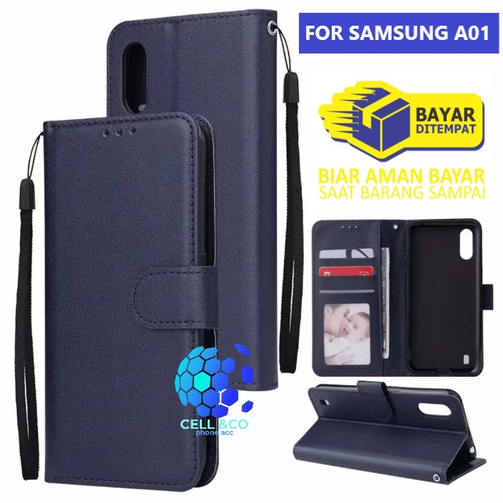 Flip cover SAMSUNG A01 Flip case buka tutup kesing hp casing flip case leather wallet