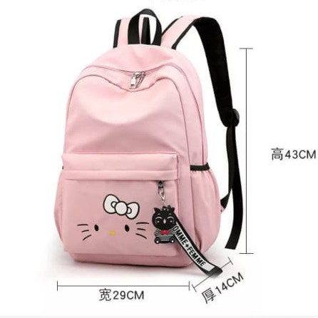 KSO_BAG - Tas Ransel Anak Wanita Terbaru 2020 Kekinian Backpack Motif Carakter HELLO KITTY Termurah