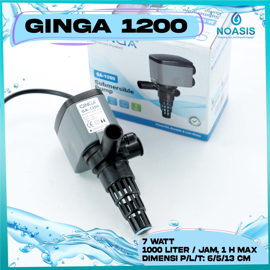 POMPA AIR CELUP AQUARIUM GINGA GA 1200 GA-1200 LOW WATT / WAT RENDAH