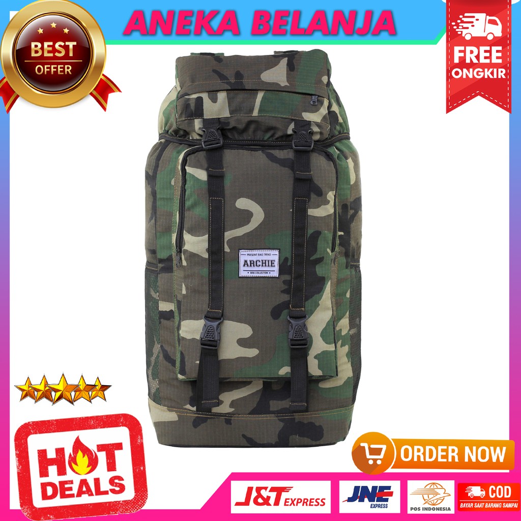 Tas Gunung Kapasitas Besar Army Archie Terbaru Bacpack Carrier Kapasitas 40L Travelling Premium Kekinian Tas Camping Outdoor Bahan Kuat Awet Terlaris Tas Punggung Hiking Fashionable Impor Termurah Ransel Mudik Ukuran Jumbo Casual Berkualitas