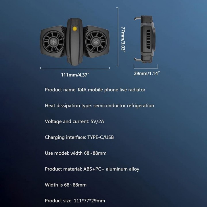 K4A Mobile Phone Live Semiconductor Cooling Pad - Pendingin Smartphone