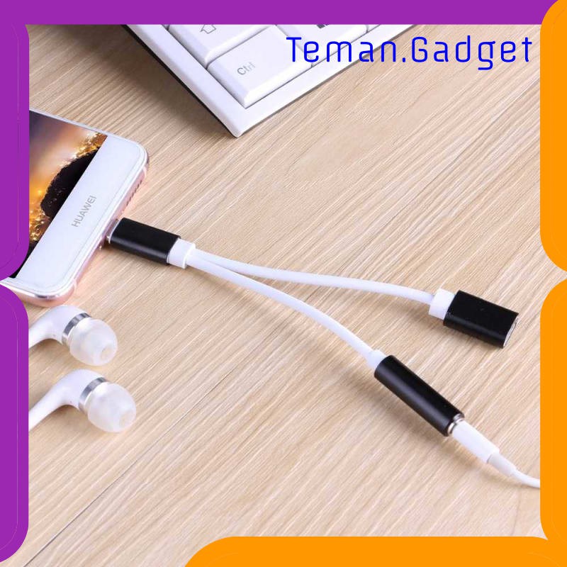 TG-AI256 ROBOTSKY ADAPTER 2 IN 1 USB TYPE C TO AUX 3.5MM HEADPHONE + USB TYPE C