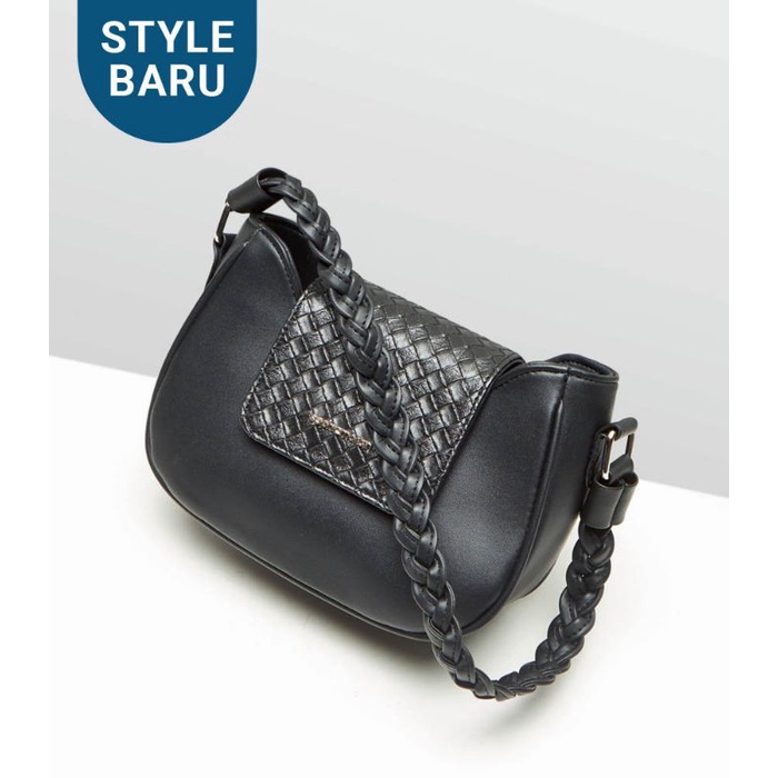 Tas Selempang Cangklong Wanita Import Wovenna Handle Black Hitam shopie Sophie Martin Paris shopi sh