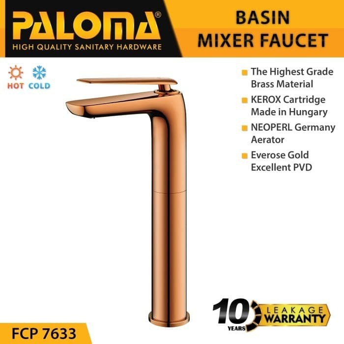 PALOMA FCP 7633 Keran Mixer Wastafel Panas Dingin Kran Air ROSE GOLD