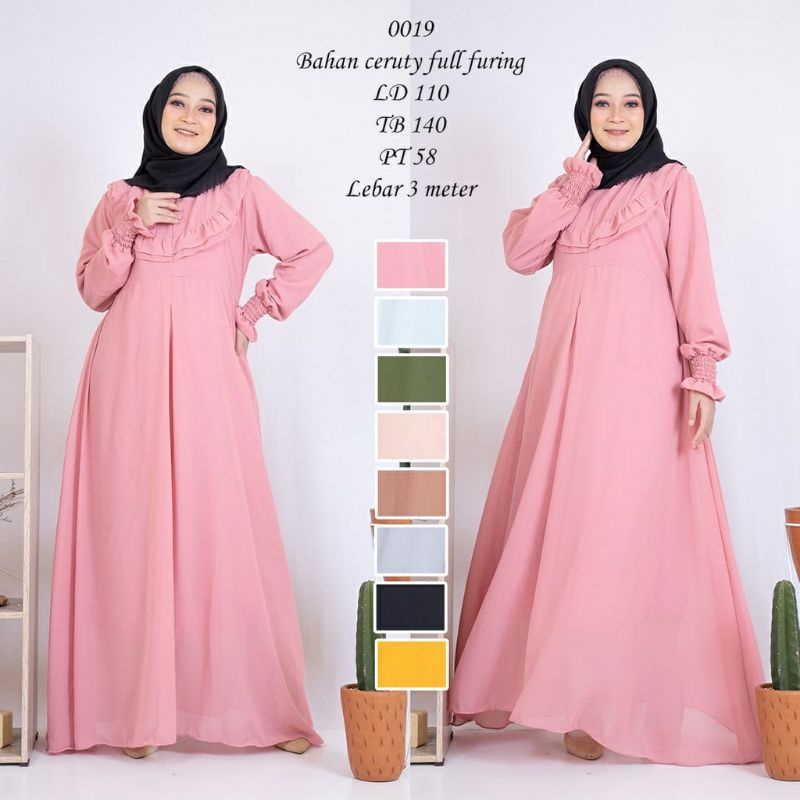 Gamis Wanita Terbaru 2021 Jumbo Muslim Syari Kekinian Original Mewah Murah Lebaran Brukat Tile