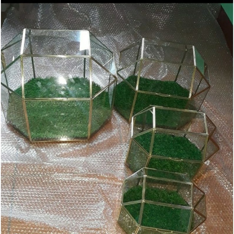 Ready kotak hantaran satu set 4pcs free packing kayu/ kotak seserahan satu set /terrarium hantaran