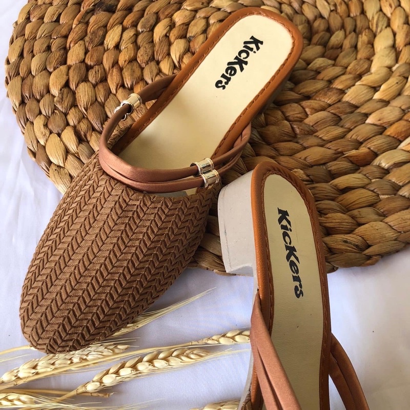 sandal SLOP MULES GEMPI 6 Feminim sendal wedges cewek terbaru kekinian wanita fashion termurah terlaris Sepatu Bapau Wanita Rajut import hak 3cm sandal rajut import model Sania original sol karet trendy tidak licin nyaman di pakai