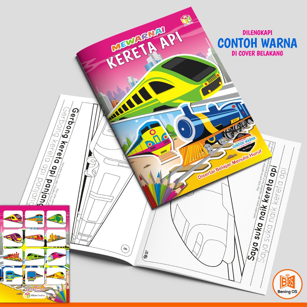 Buku Mewarnai Anak Tk Paud Sd Kereta Api Shopee Indonesia