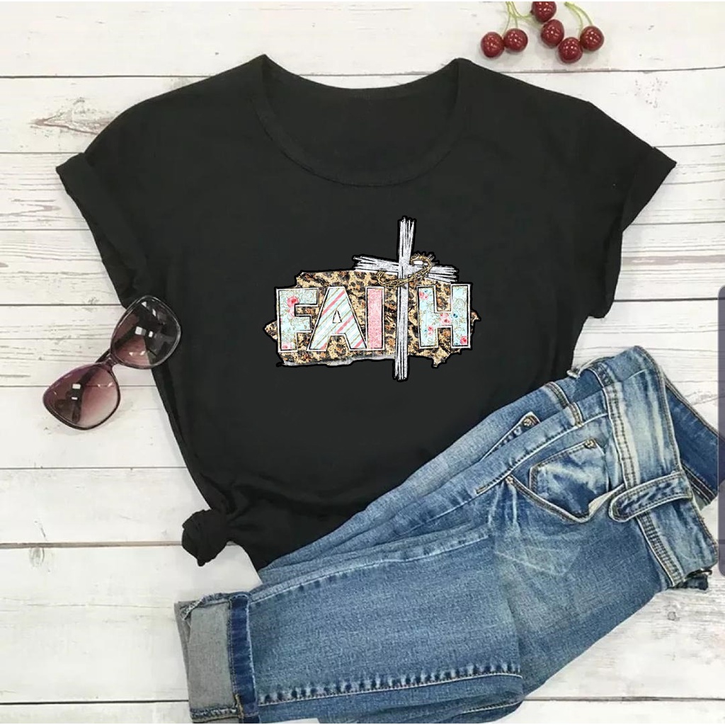 MYSTIQUE.ID-BAJU KAOS FAITH T-SHIRT AESTHETIC KASUAL