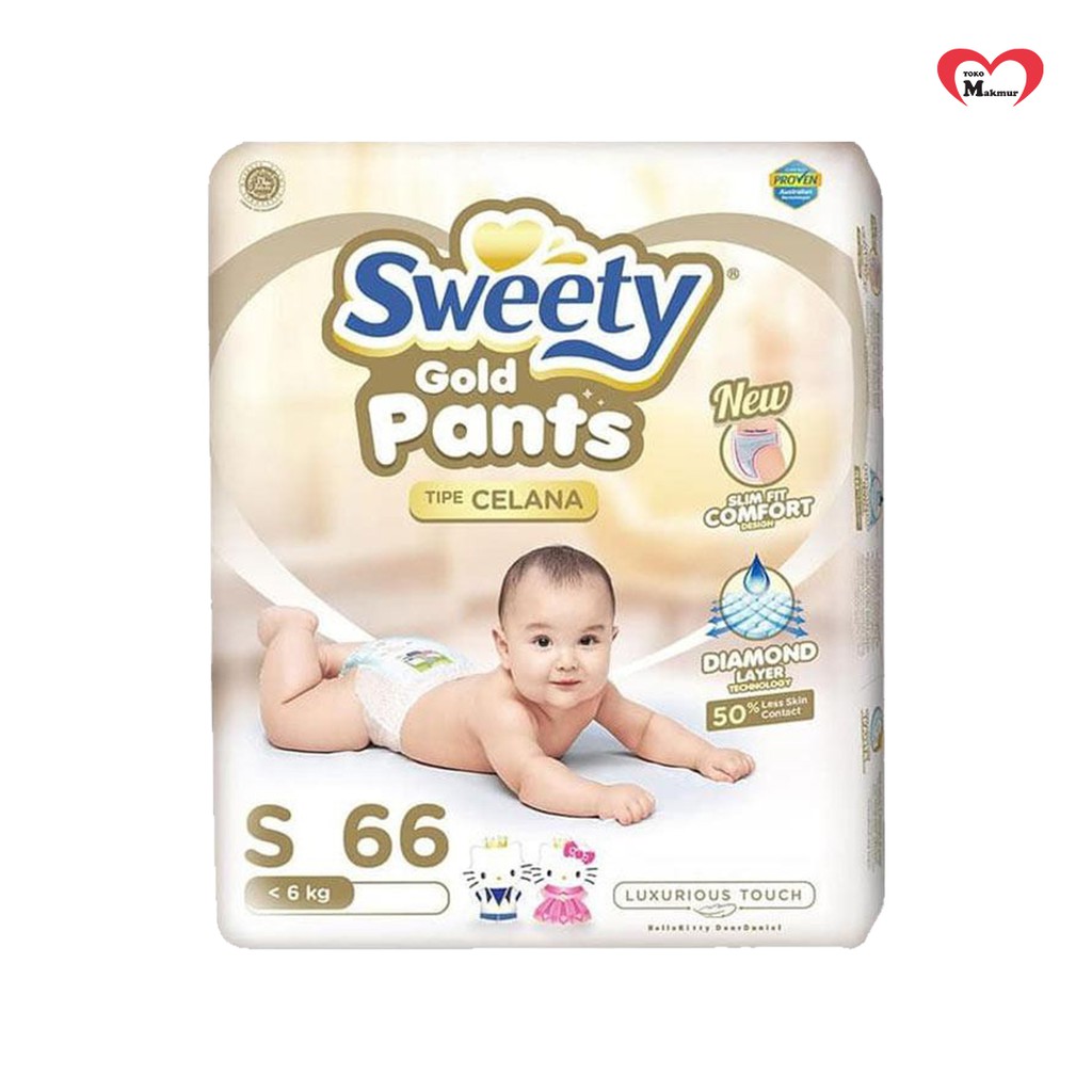 Sweety Pants Royal Gold S66, M60, L54, Xl44, Xxl 36 / Toko Makmur Online