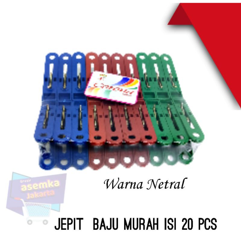 Jepit Baju isi 20pcs Warna Produk Terlaris Grosir