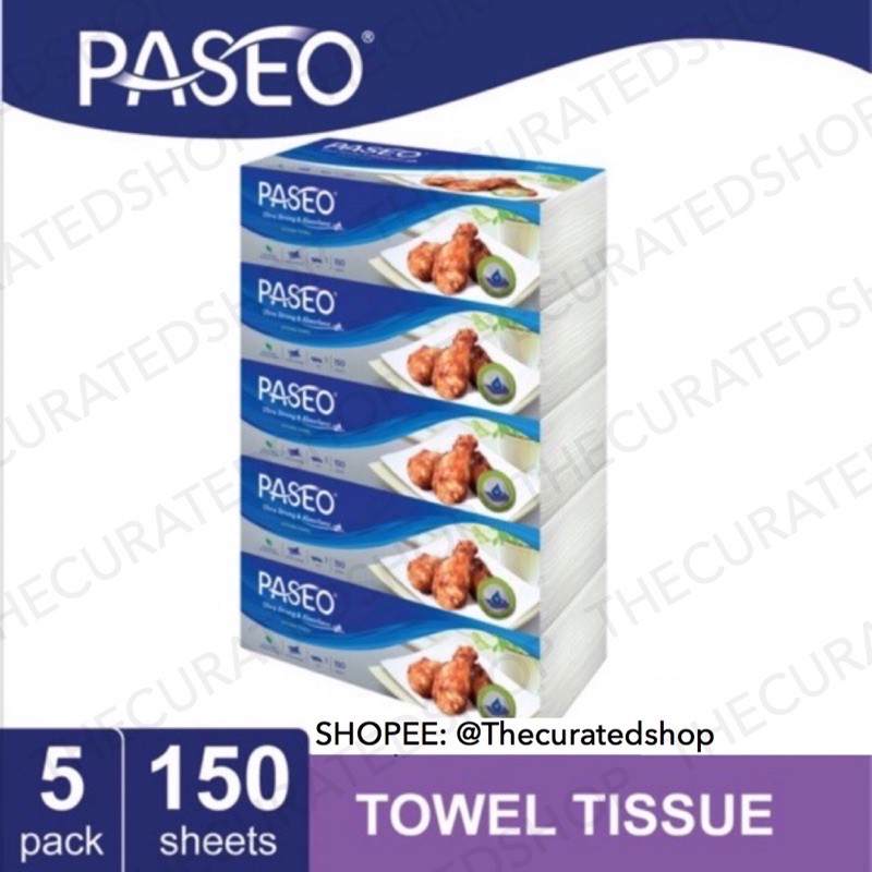 (TERMURAH) Tissue Paseo Interfold UltraStrong & Absorbent 150'sheets | Tisu DAPUR