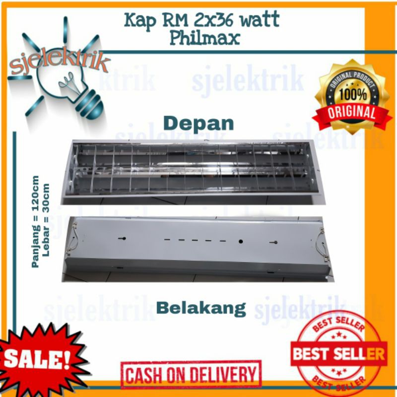 Kap RM 2x 36 watt / Kap Lampu Neon