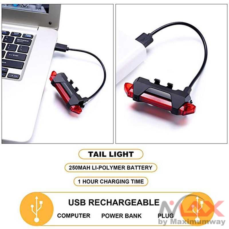 Lampu Belakang Sepeda USB Rechargeable Lamp usb charger aksesoris sepeda elektrik balap MTB bicycle