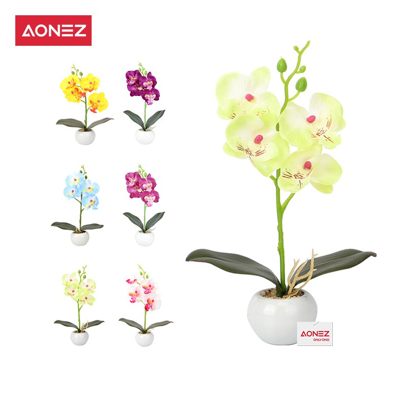 Aonez Bunga imitasi  plastik  Anggrek  Phalaenopsis dengan 