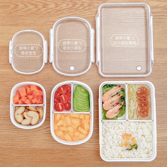 Kotak Makanan Minimalis White Bento Box Food container Kotak sayur sekat - HW049