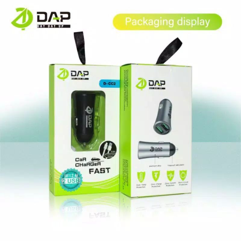 CHARGER MOBIL DAP 2USB 2.4A CAR CHARGER DAP CASAN MOBIL DAP 2USB 2.4A D-CC2