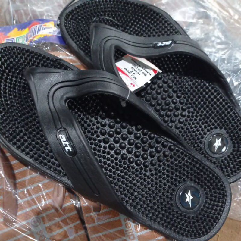 Att Sandal Jepit Refleksi Karet Duri Sendal Repleksi Terapi Reflexi Kaki Berduri Wanita Pria Hitam E