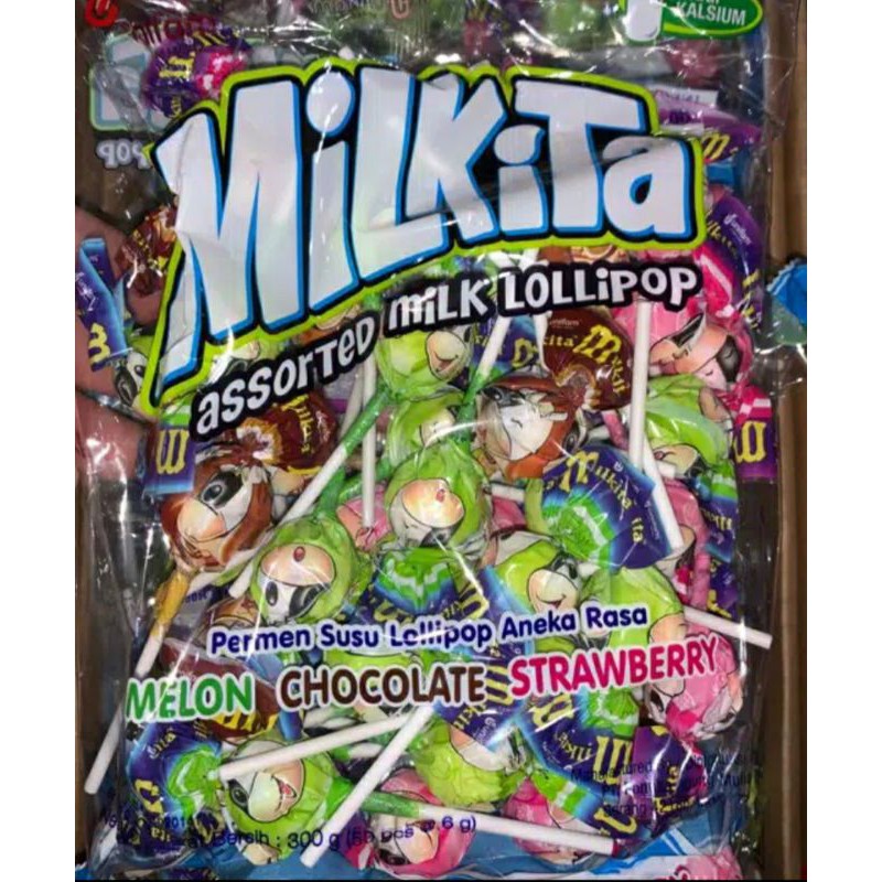 

Permen Milkita Lollipop aneka rasa isi 50pcs x 7gr