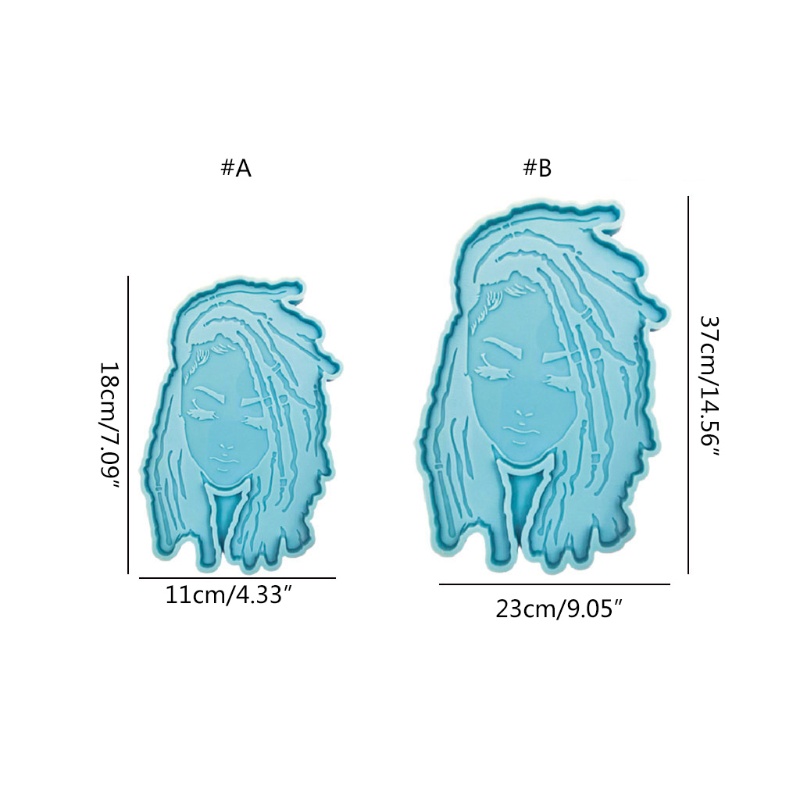 SIY  Dread Girl Silicone Mold Female Head Type Resin Mold Silicone Coaster Mold Girl  Coaster Pendant Making Mold Resin Craft