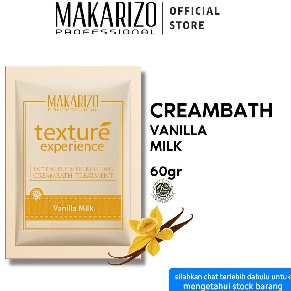 MAKARIZO PROFESIONAL TEXTURE CREAMBATH SACHET 60ML MASKER RAMBUT