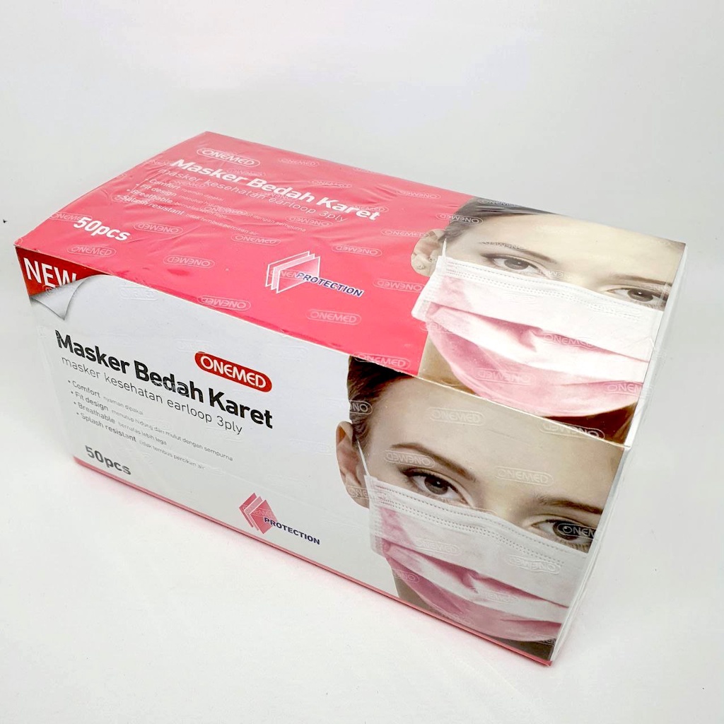 Masker Medis Pink Onemed box isi 50 pcs