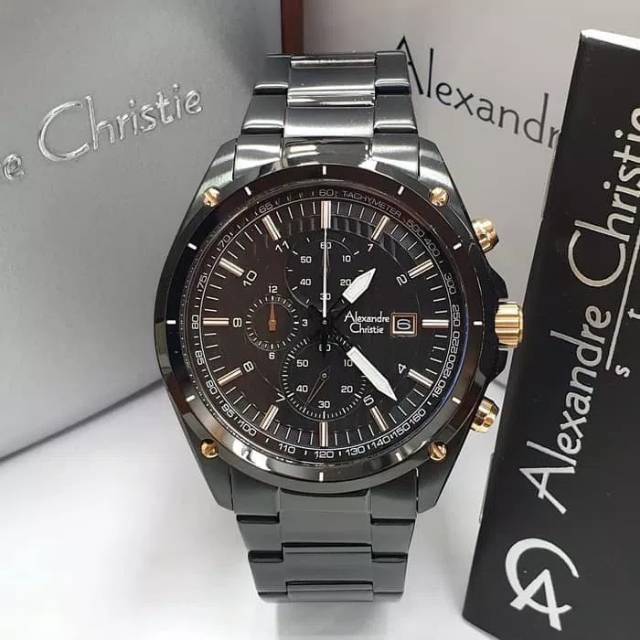 JAM TANGAN PRIA ALEXANDRE CHRISTIE AC 6493 FULL BLACK
