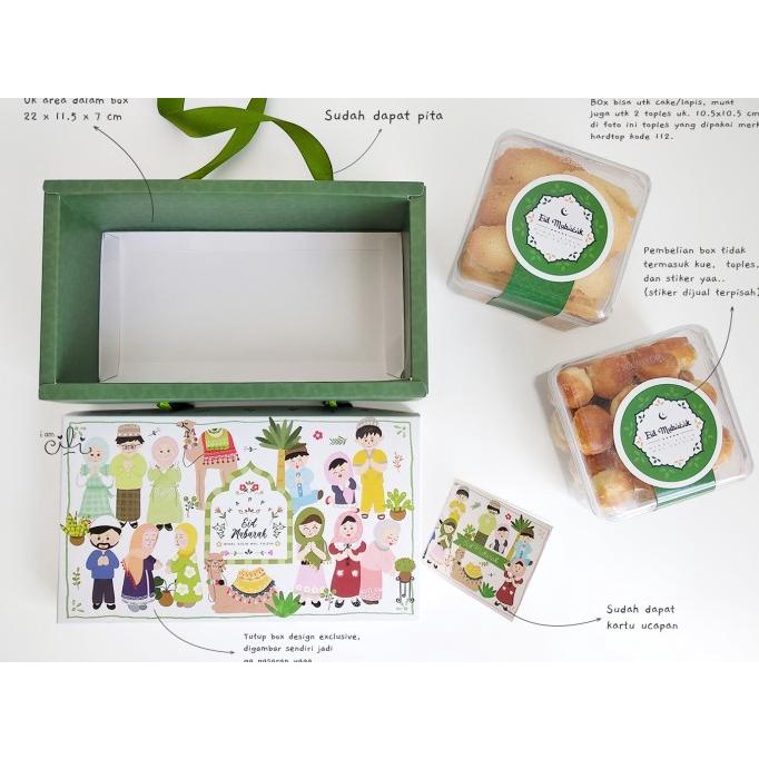 

((((()paling dicari] [BOX FAMILY EID] Kotak hampers idulfitri 2 toples 112 / kue 1/2 loyang