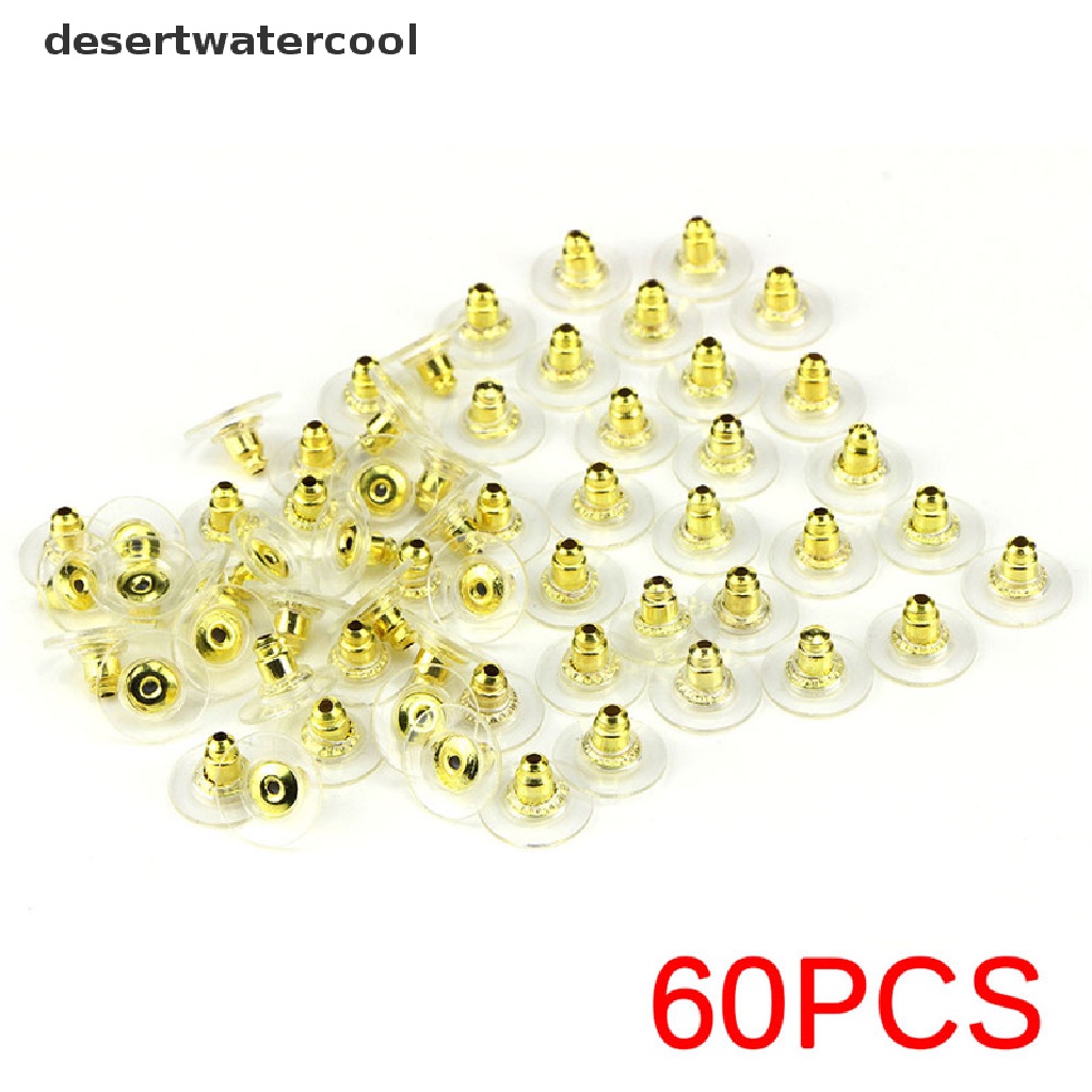 60pcs / Set Anting Tusuk Warna Silver / Gold Untuk Wanita