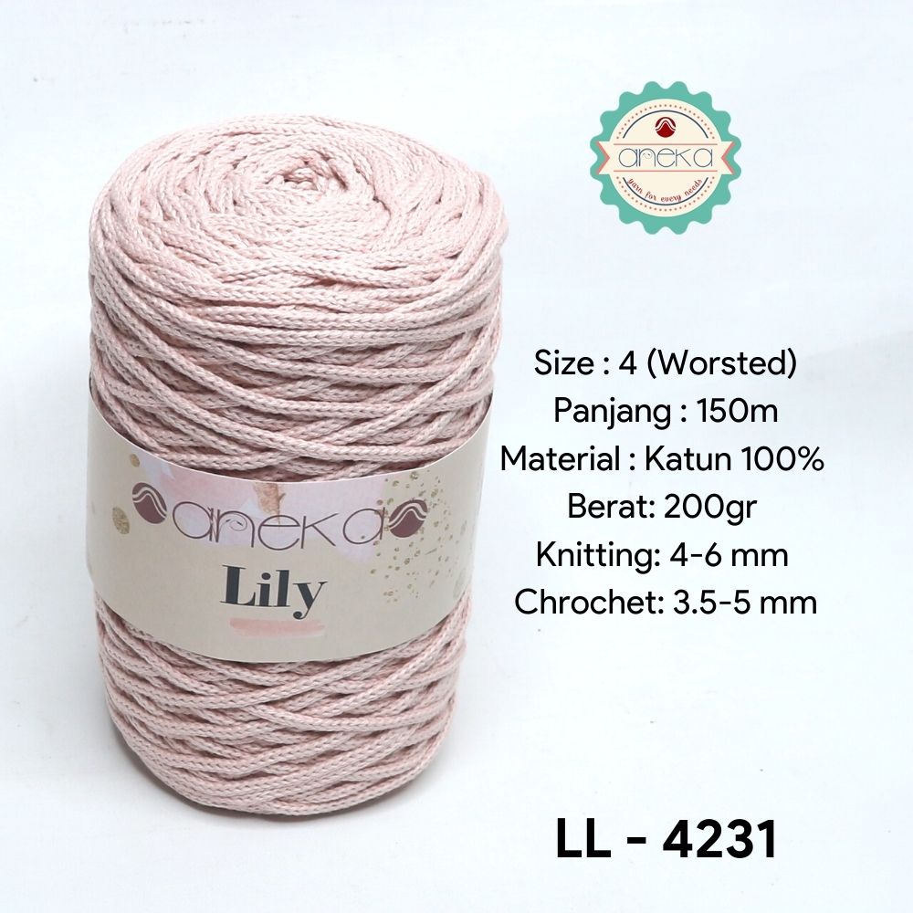 Benang Rajut Lily / Lili / Tambang / Macrame Cotton Rope Yarn - 4231