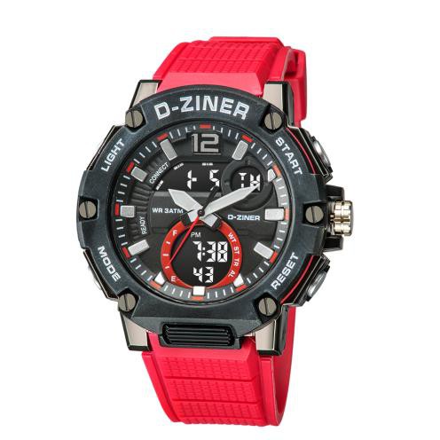 JAM TANGAN PRIA ORIGINAL DZINER 8279 TALI RUBBER DUAL TIME