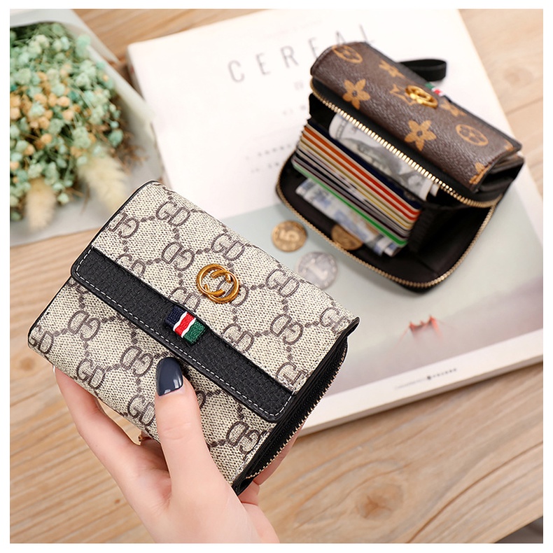 DOMPET LIPAT WANITA KECIL KULIT KALIMA MINI SLOT KARTU PENDEK IMPORT BATAM KOREA BRANDED MURAH CEWEK