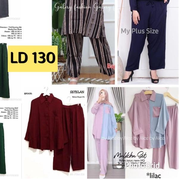 SUPER JUMBO LD 130 SETELAN RAYON POLOS DAN KOMBINASI JUMBO LD 130 cm /SETELAN RAYON TERBARU 2021/ / 