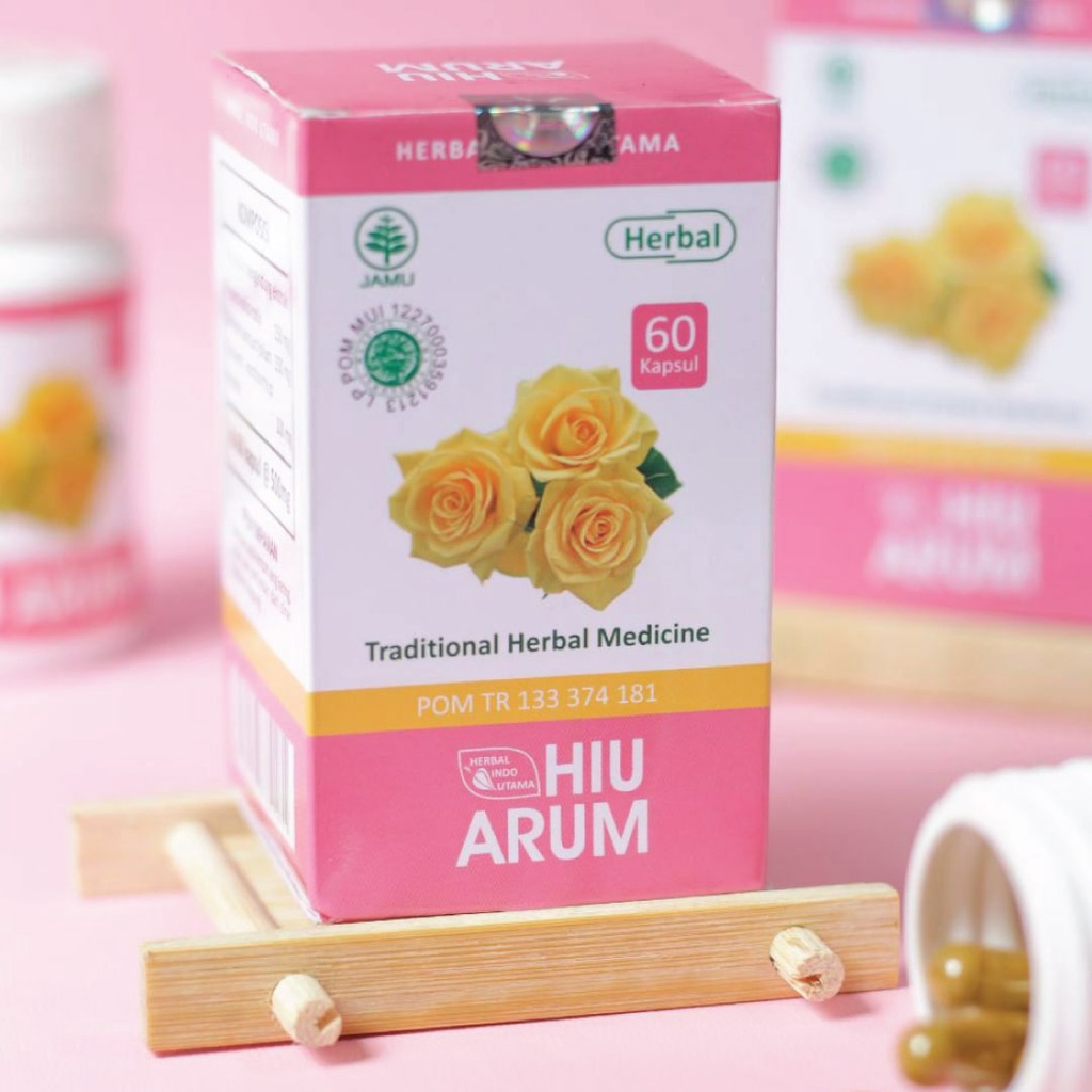 HIU ARUM 60 Kapsul - Mengurangi Bau Badan dan Bau Mulut Tak Sedap (HERBAL INDO) BPOM