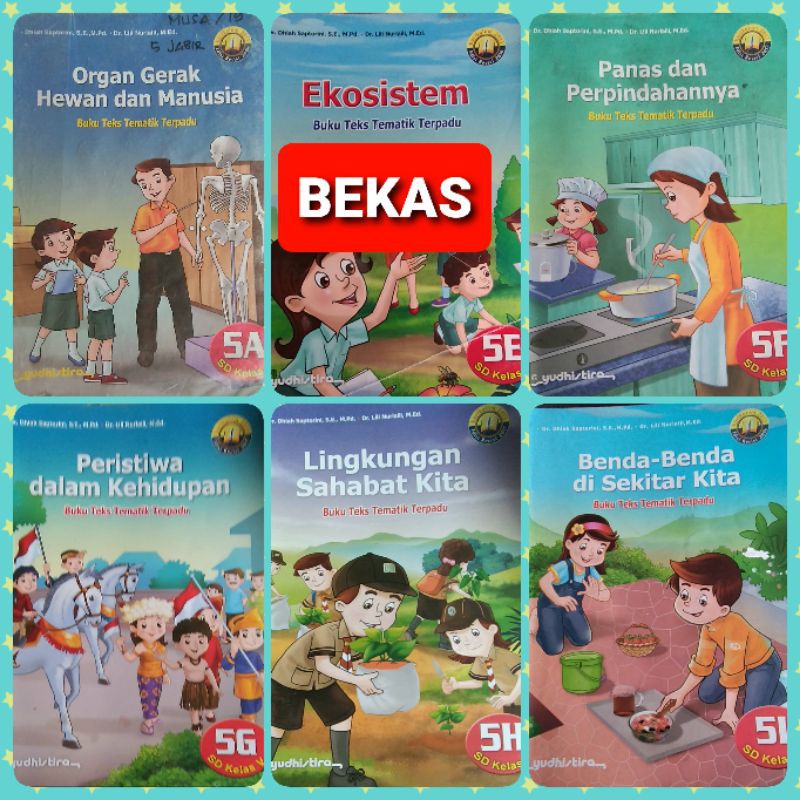 BUKU TEKS TEMATIK TERPADU SD KELAS 5A,5B,5C,5D,5E,5F,5G,5H5I YUDISTIRA