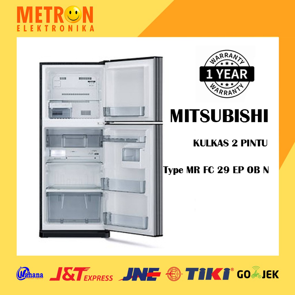 MITSUBISHI MR FC 29 EP OB N / ONYX BLACK INVERTER KULKAS 2 PINTU 263 LITER / MRFC29EPOBN