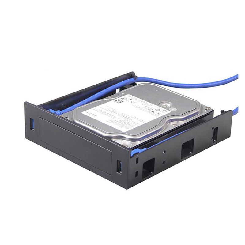 2 X USB 3.0 Front Panel with 3.5Inch Device/HDD or 2.5Inch SSD/HDD to 5.25 Floppy to Optical Drive Bay Tray Bracket