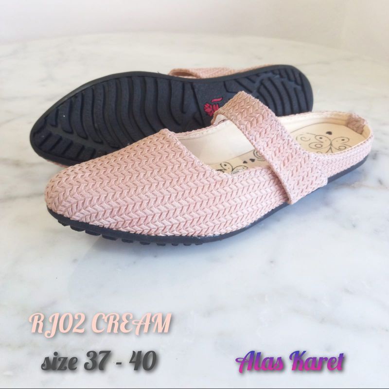 SEPATU FLAT SLOP RAJUT TRENDING | ALAS KARET TERLARIS