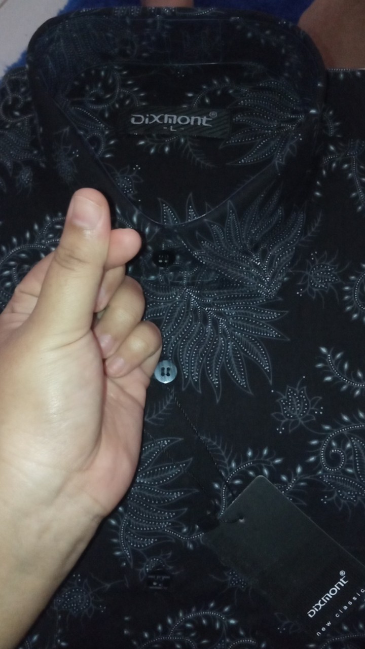 Kemeja Batik Pria Lengan Panjang Bl80 Katun Motif Modern Dixmont Semi Slimfit Premium