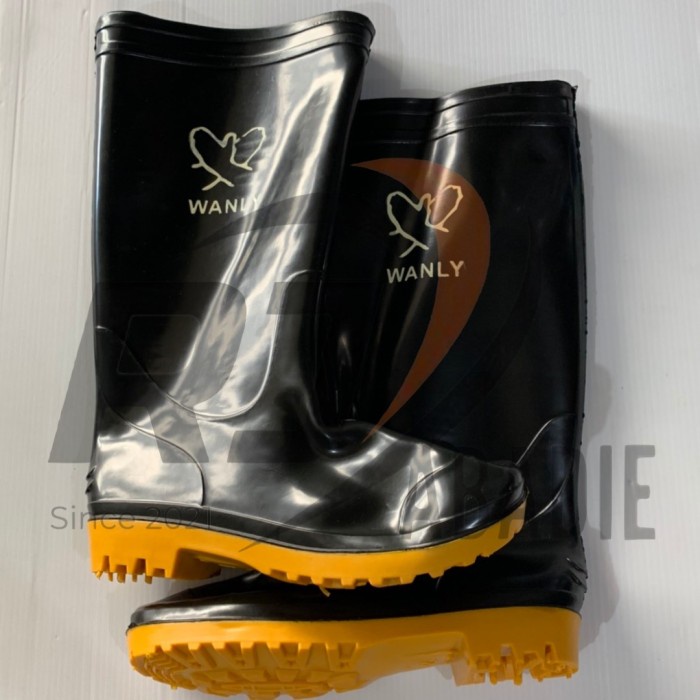 Safety Boots Tinggi Sepatu Kontruksi Proyek Perkebunan Hitam WANLY [20set/1box]