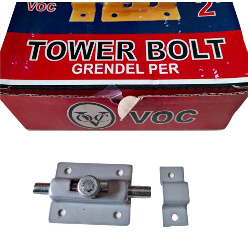 VOC Grendel Per Tower Bolt  2&quot; / Slot Pintu / Slot Jendela / Grendel Gudang Besi