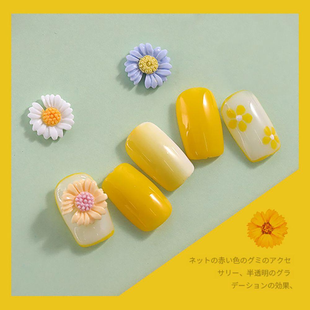 AUGUSTINA Dekorasi Nail Art Agustina 5Pcs /Pack Lucu Resin Bunga Flat Back Manicure Accessories