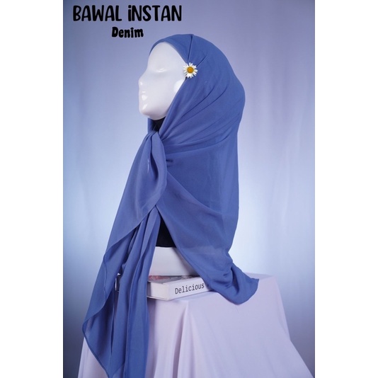 Hijab Segitiga Instan Bawal 1 layer plus inner /Segi3 /Segiempat instan inner/Ceruty baby doll