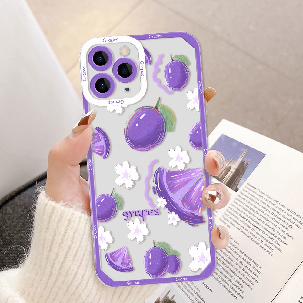 Soft Case TPU Motif Kartun Buah Untuk iPhone 13 Pro Max 11 12 Pro X XS Max 7 8 Plus SE 2020