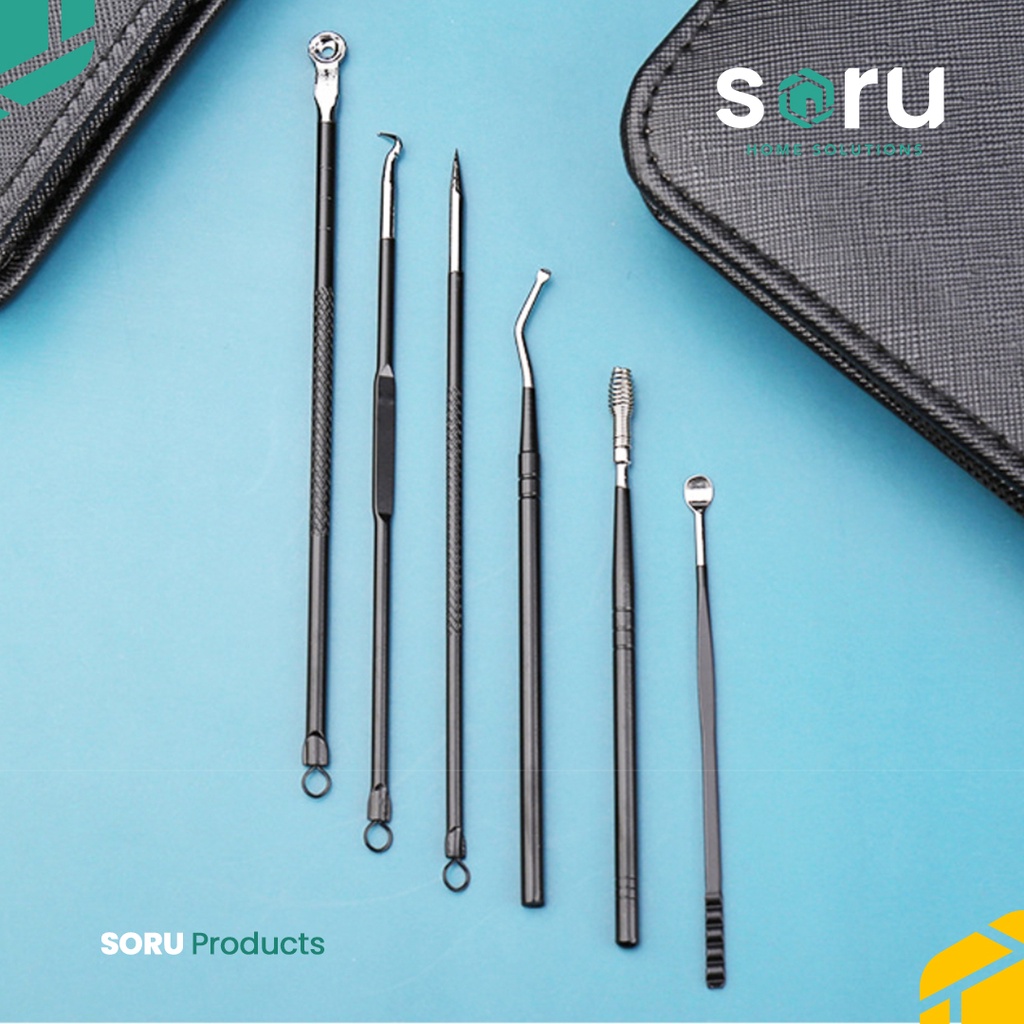 gunting kuku manicure pedicure nail clipper set 18 pcs hitam 7029b