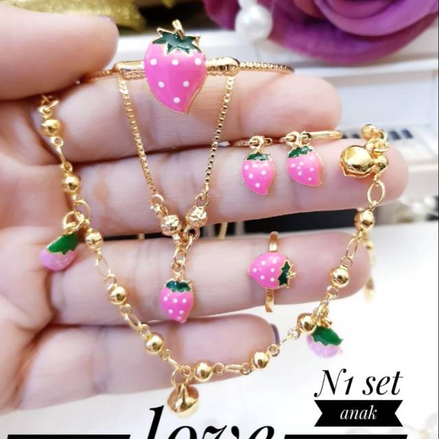 Xuping set perhiasan anak lapis emas 18k 2408j