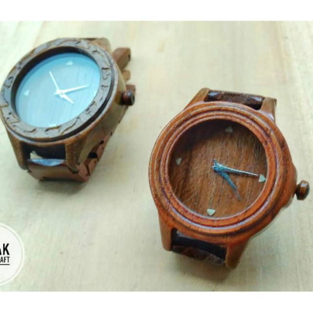 KAYU JATI BELANDA/JAM TANGAN COUPLE/ JAM TANGAN KAYU, BELI SATU GRATIS SATU,