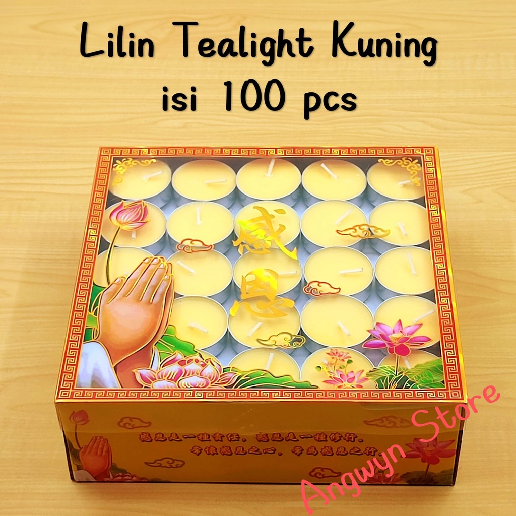 Lilin Tealight / Lilin Aromaterapi Warna Kuning Isi 100 Pcs