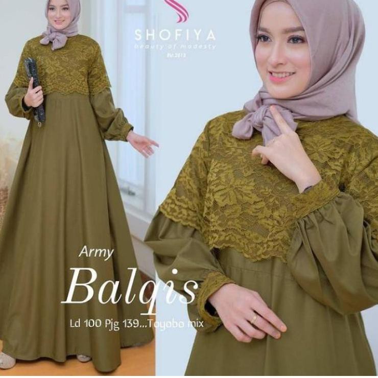 COD gamis jumbo ukuran L XL XXL XXXL 4XL ld 140 Balqis/gamis murah/Dress murah/gamis brukat