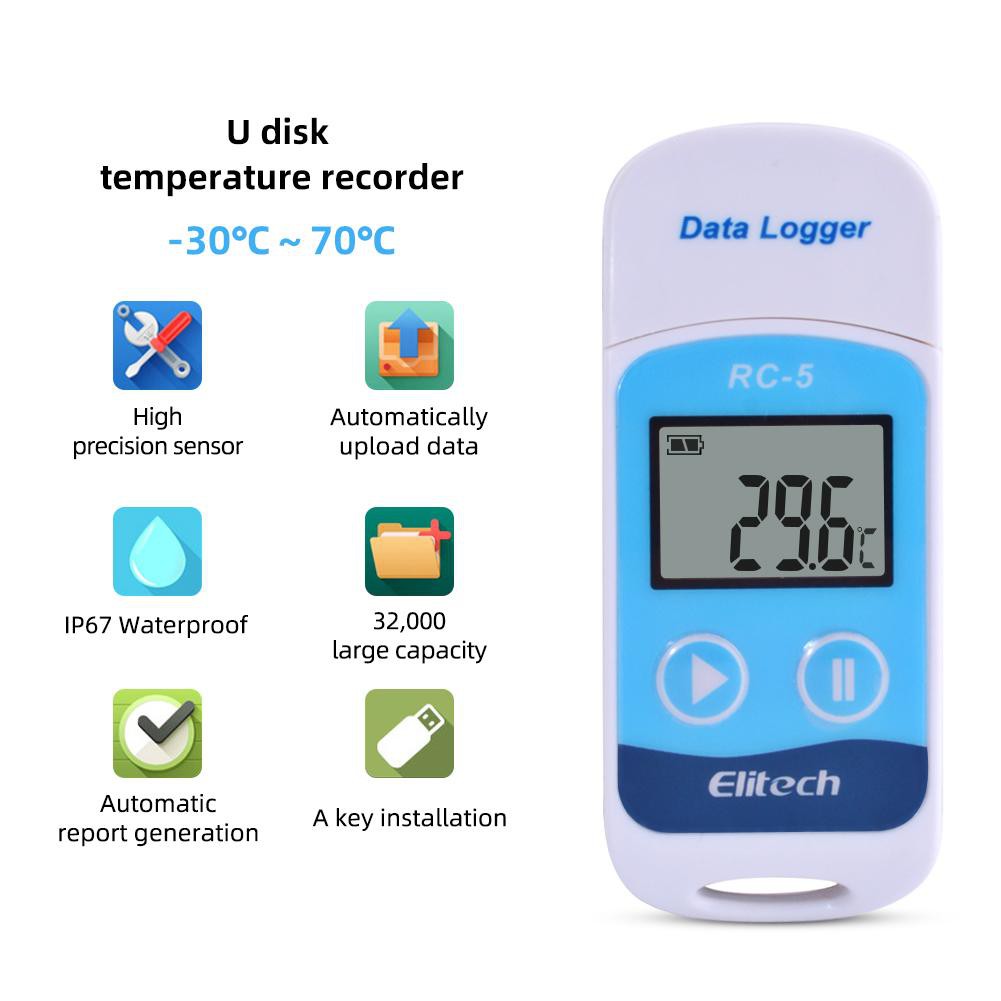 ELITECH RC-5 Original Temperature Data Logger USB RC5 RC 5 Suhu Loger PC Komputer Thermometer Thermo